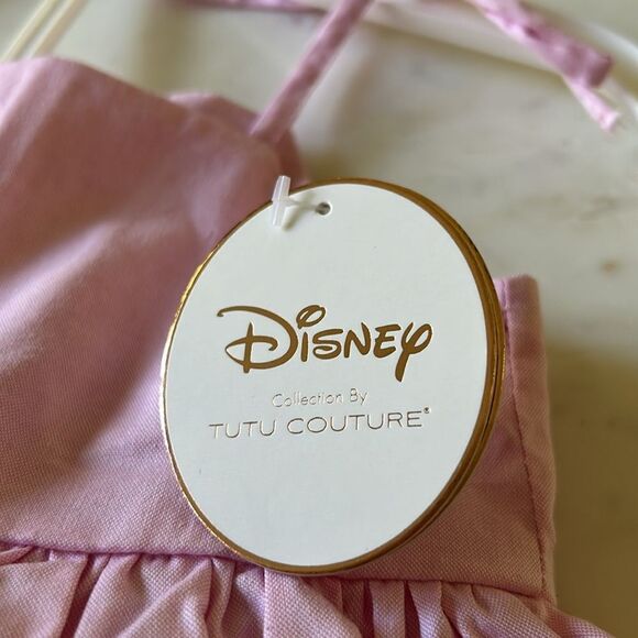 New Disney Minnie Mouse Tutu couture pink chambray dress panty 12M - Picture 4 of 10